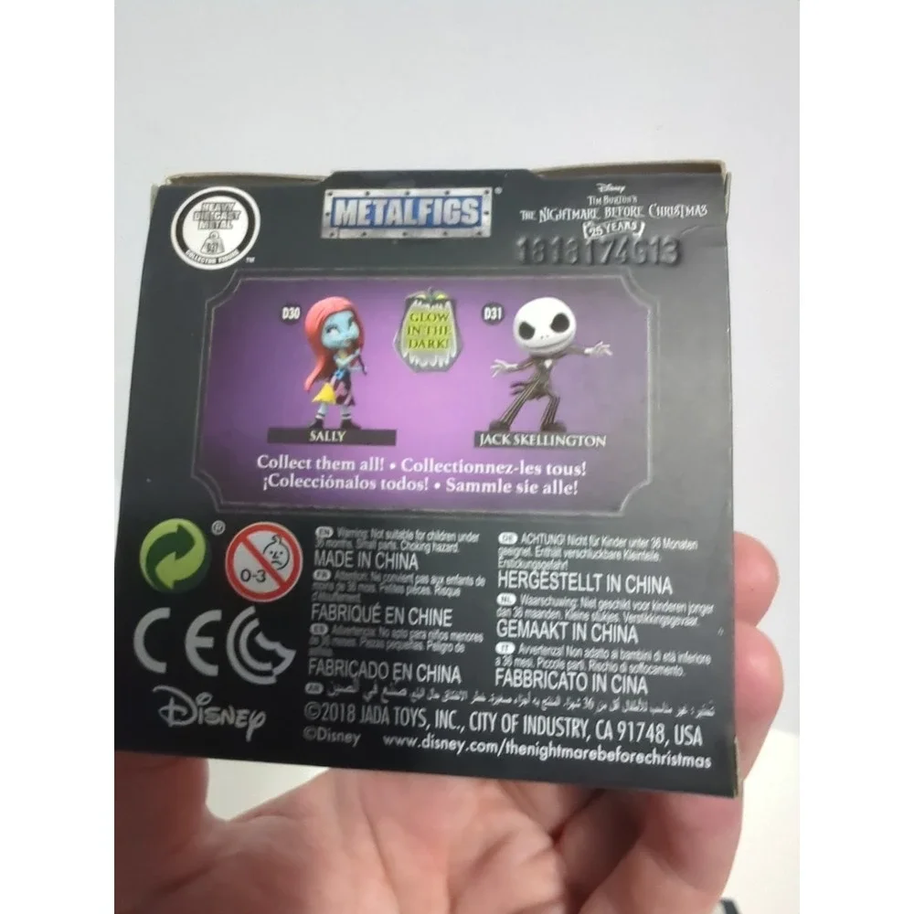 The Nightmare Before Christmas Metalfigs  Diecast Jack Sally Glow In Dark Jada